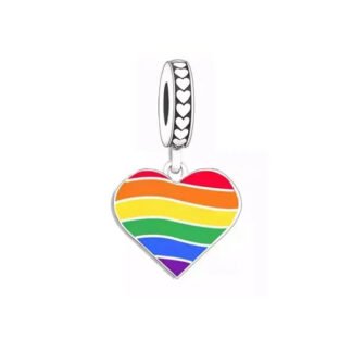 Wavy Rainbow Heart Charm