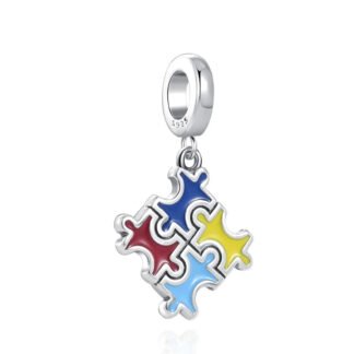Red Blue Yellow Puzzle Pieces Charm