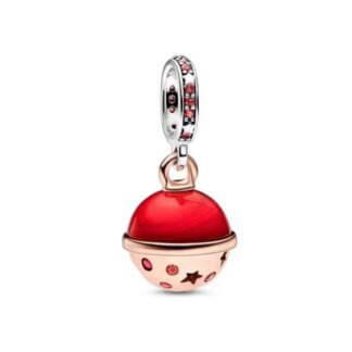 Gold Rose Red Ornament Ball Charm