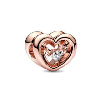 Gold Rose Heart Ox Horn Head Charm