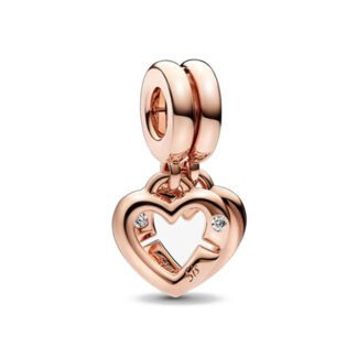 Gold Rose Sister Heart Charm