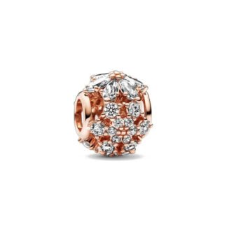 Gold Rose Futuristic Snowflake Flower Charm