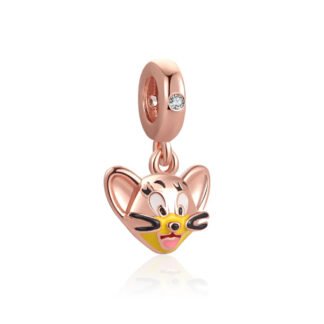 Gold Rose Cartoon Character Jerry Mouse Charm