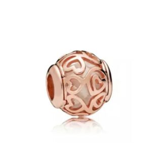 Gold Rose Heart Patterns Charm