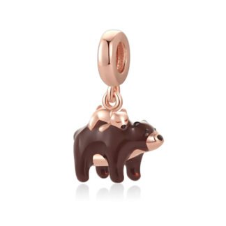 Gold Rose 2 Bears Parenthood Sleeping Baby Charm
