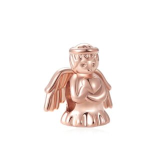 Gold Rose Sitting Angel Patience Charm