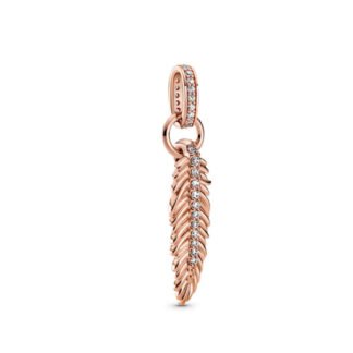 Gold Rose Straight Feather Charm