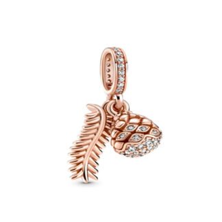 Gold Rose Tropical Fruit and Leaf Charm
