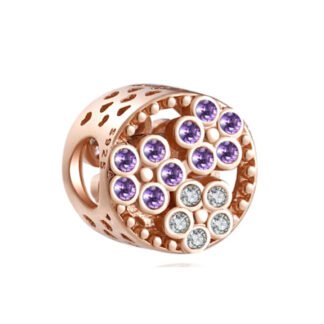 Gold Rose Geometric Gem Flowers Hearts Holes Charm