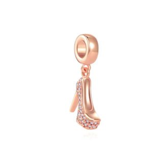Gold Rose Modern Heel Shoe Charm