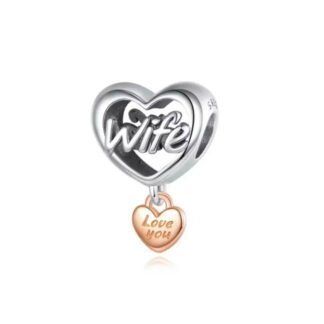 Silver Wife Heart Commitment Charm