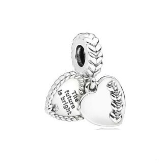 Silver Heart Future is Bright Hopeful Charm