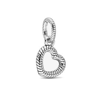 Silver Scales Heart Charm