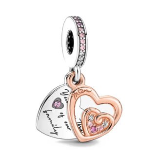 Triple Hearts Grateful Mom Charm
