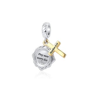 Religious Cross and Message Proverbs 6:34 Charm