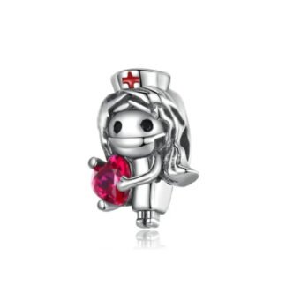 Hospital Nurse Red Heart Charm