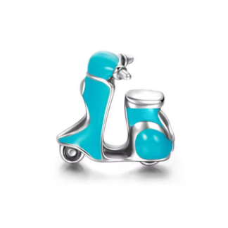 Light Blue Motorbike Charm