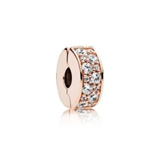 Gold Rose White Gems Charm