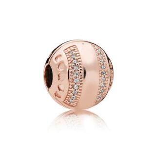 Gold Rose Futuristic Smooth and Sparkly Bead Charm