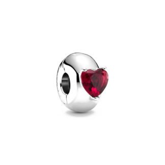 Heart Red Gem Ring Charm
