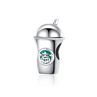 Silver Modern Brand Coffee Cup Charm