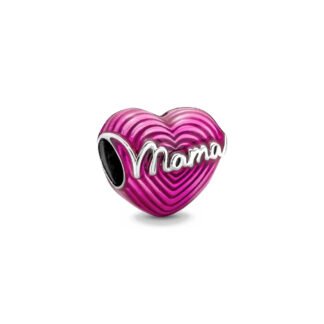 Retro Mama Pink Heart Charm
