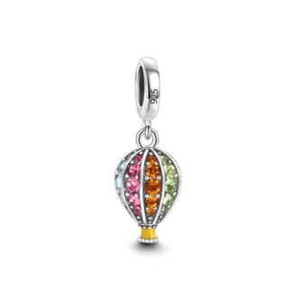 Colorful Gems Hot Air Balloon Charm