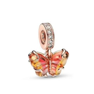Rose Gold Autumn Fall Orange Hues Butterfly Charm