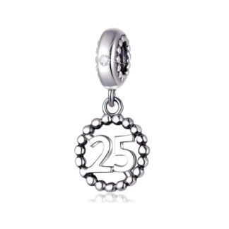 Silver Number 25 Milestone Charm