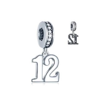 Silver Number 12 Milestone Charm