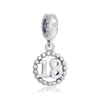 Silver Hoop Number 18 Milestone Charm