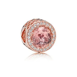 Rose Gold Sparkly Pink Gem Charm