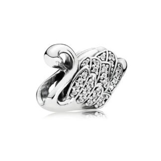 Silver Elegant Swan Charm