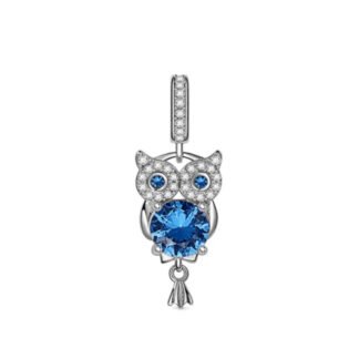 Blue Crystals Owl Charm