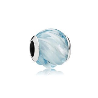 Futuristic Blue Waves Swirl Charm