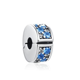 Silver Simple Blue and White Gap Charm