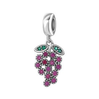 Stylistic Magenta Grapes Charm