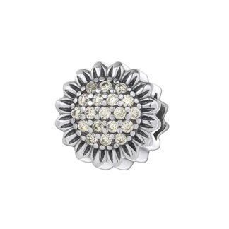 Silver Sunflower Charm