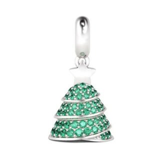 Sparkly Green Christmas Tree Charm