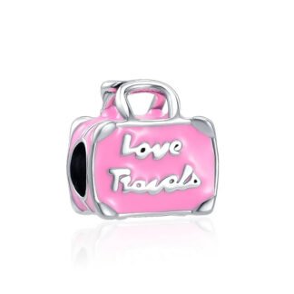 Pink Luggage Bag Love Travel Charm