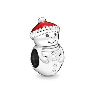 Snowman Child Red Hat Charm