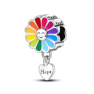 Rainbow Optimist Hope Flower Charm