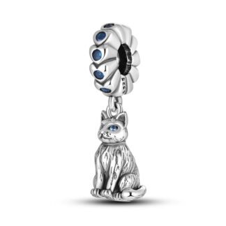 Stoic Blue Eyes Cat Charm