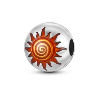 Swirly Orange Sun Charm