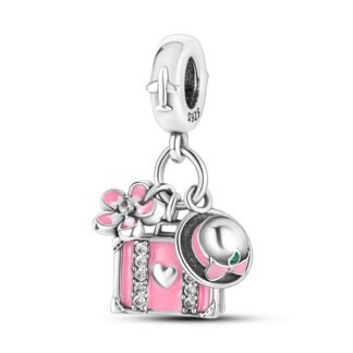 Pink Vacation Holiday Luggage Hat Charm
