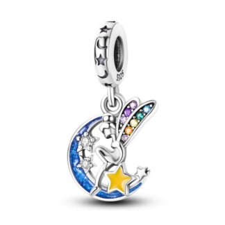 Fairy at Night Rainbow Wings Charm