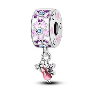 Cherry Blossom Fairy Girl Red Dress Charm