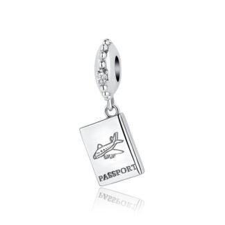 Simple Silver Passport Airplane Charm