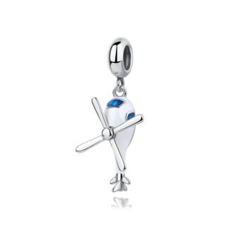 Pale Blue Helicopter Charm