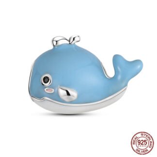 Cute Small Blue Happy Whale Charm